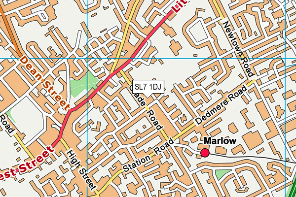 SL7 1DJ map - OS VectorMap District (Ordnance Survey)