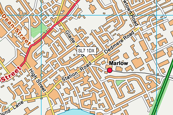 SL7 1DX map - OS VectorMap District (Ordnance Survey)