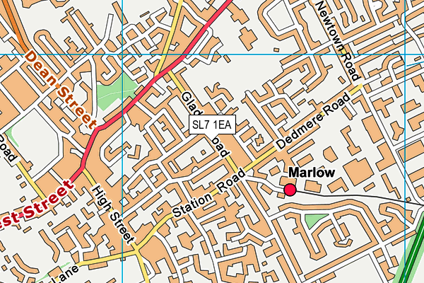 SL7 1EA map - OS VectorMap District (Ordnance Survey)