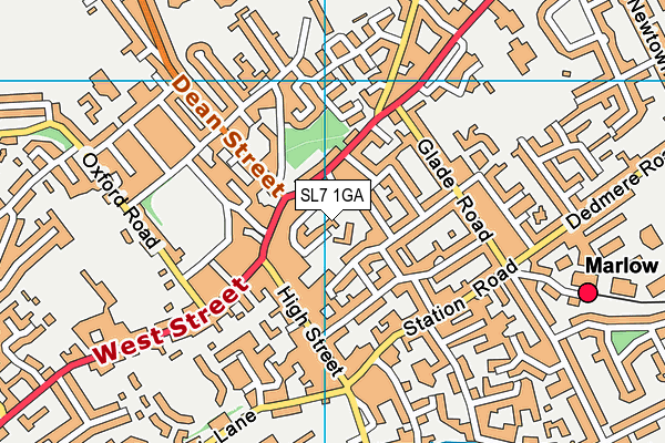 SL7 1GA map - OS VectorMap District (Ordnance Survey)