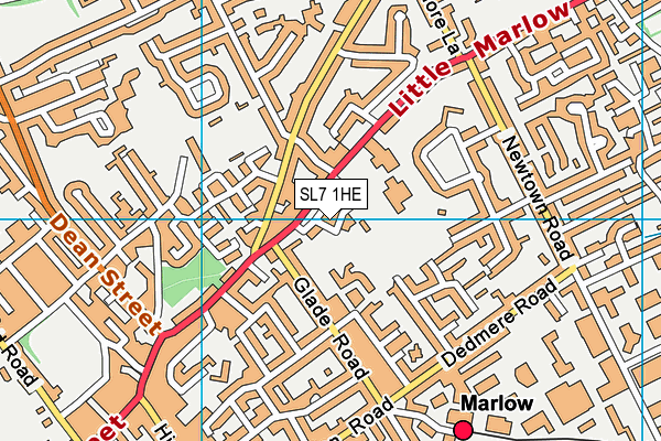 SL7 1HE map - OS VectorMap District (Ordnance Survey)