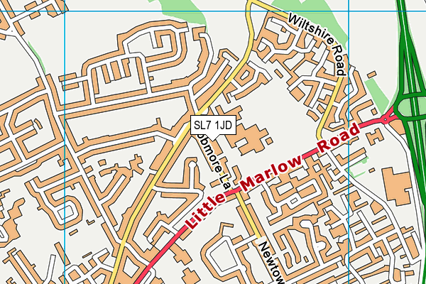 SL7 1JD map - OS VectorMap District (Ordnance Survey)