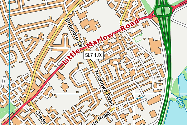 SL7 1JX map - OS VectorMap District (Ordnance Survey)