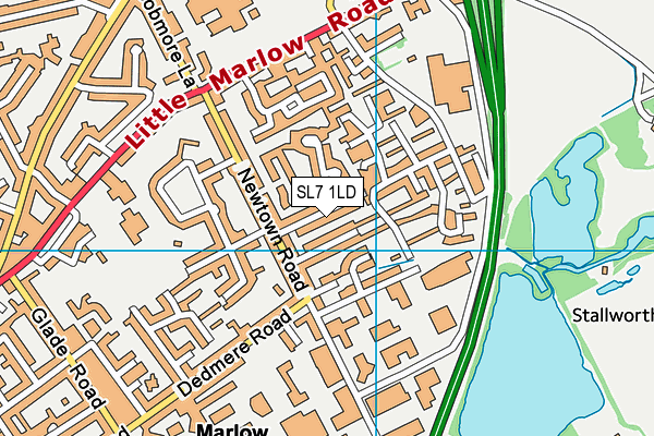 SL7 1LD map - OS VectorMap District (Ordnance Survey)