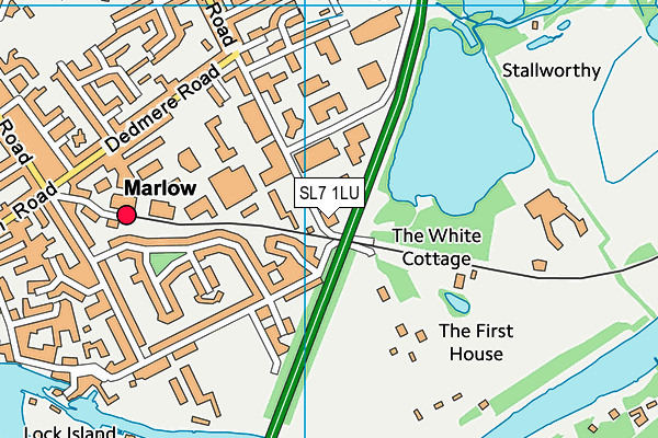 The Marlow Club map (SL7 1LU) - OS VectorMap District (Ordnance Survey)