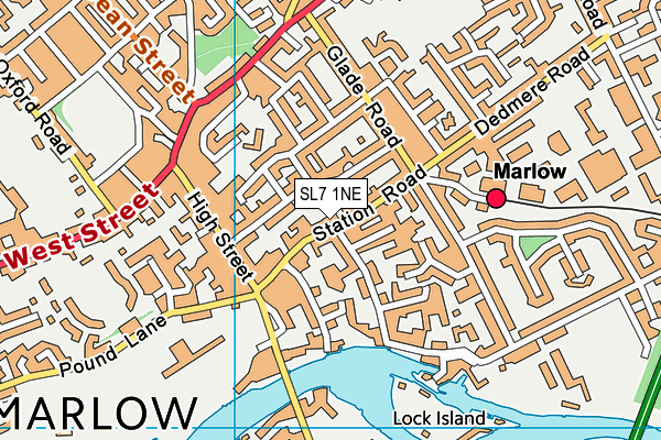 SL7 1NE map - OS VectorMap District (Ordnance Survey)