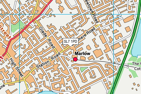 SL7 1PD map - OS VectorMap District (Ordnance Survey)