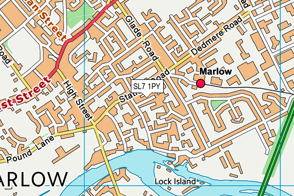 SL7 1PY map - OS VectorMap District (Ordnance Survey)