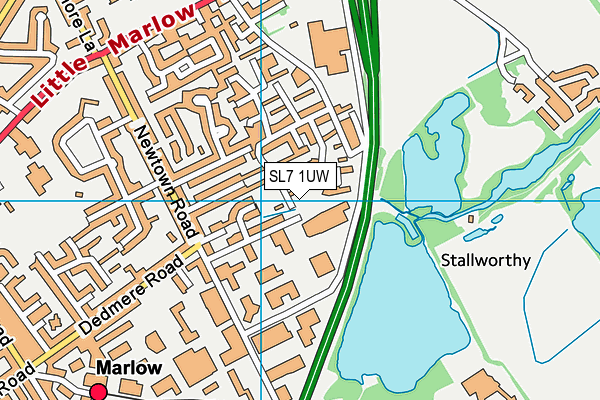 SL7 1UW map - OS VectorMap District (Ordnance Survey)