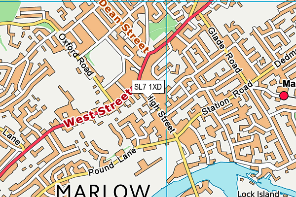SL7 1XD map - OS VectorMap District (Ordnance Survey)