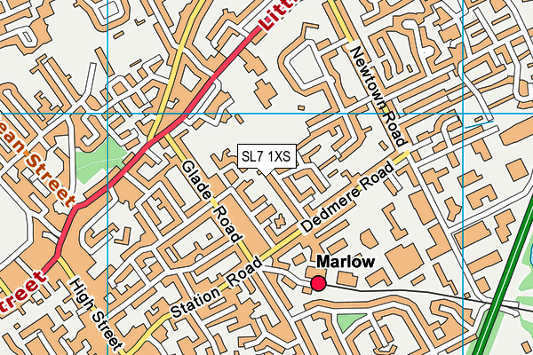SL7 1XS map - OS VectorMap District (Ordnance Survey)