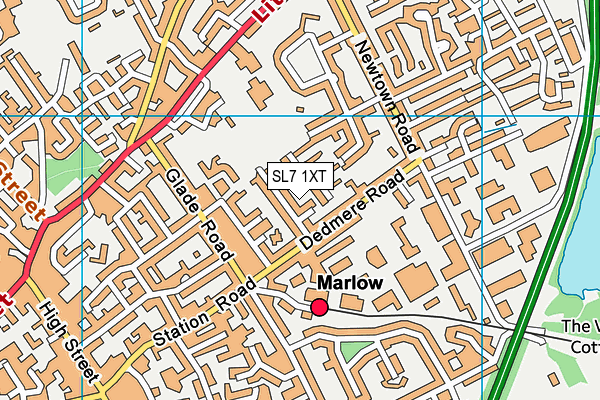 SL7 1XT map - OS VectorMap District (Ordnance Survey)