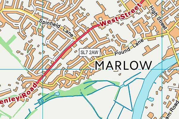 SL7 2AW map - OS VectorMap District (Ordnance Survey)