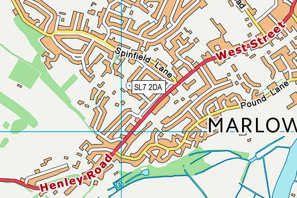 SL7 2DA map - OS VectorMap District (Ordnance Survey)