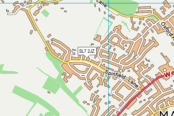 SL7 2JZ map - OS VectorMap District (Ordnance Survey)
