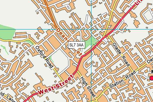 SL7 3AA map - OS VectorMap District (Ordnance Survey)