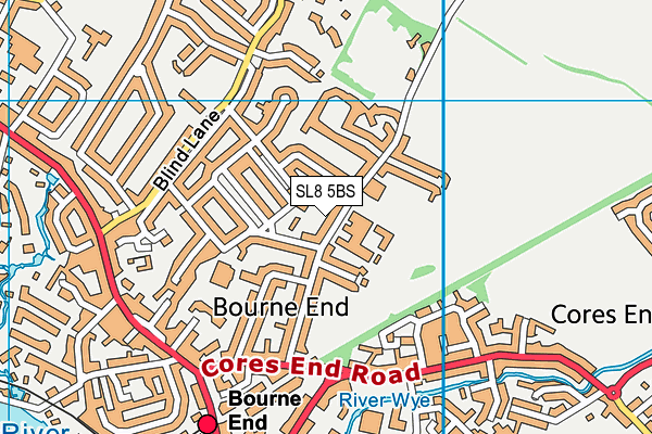 Bourne End Junior Sports Club map (SL8 5BS) - OS VectorMap District (Ordnance Survey)
