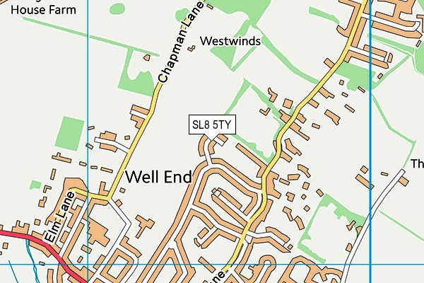 SL8 5TY map - OS VectorMap District (Ordnance Survey)