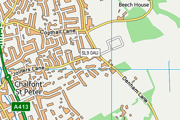 SL9 0AU map - OS VectorMap District (Ordnance Survey)
