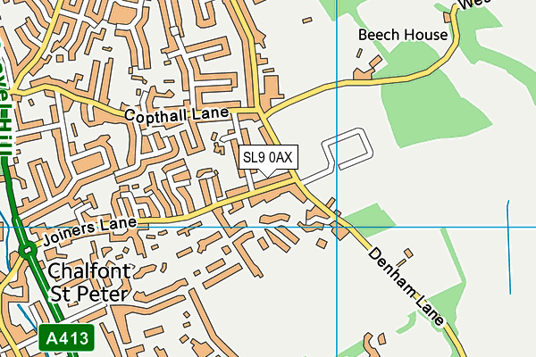 SL9 0AX map - OS VectorMap District (Ordnance Survey)