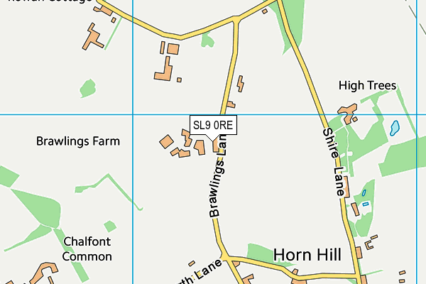 SL9 0RE map - OS VectorMap District (Ordnance Survey)