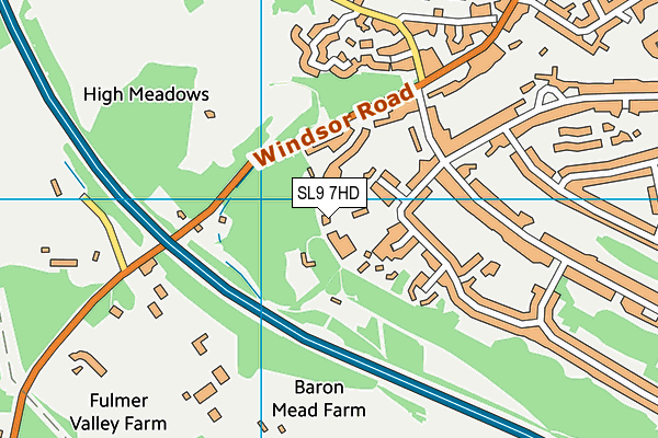 SL9 7HD map - OS VectorMap District (Ordnance Survey)