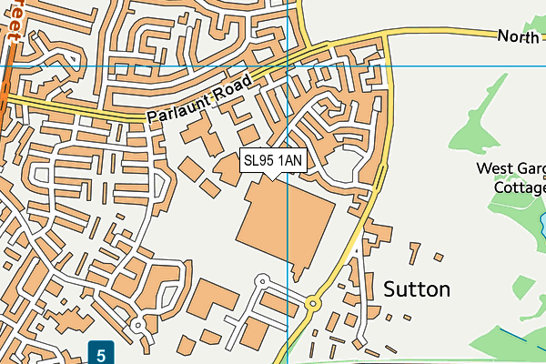 SL95 1AN map - OS VectorMap District (Ordnance Survey)