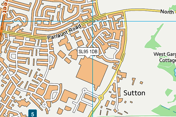 SL95 1DB map - OS VectorMap District (Ordnance Survey)
