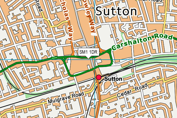 SM1 1DR map - OS VectorMap District (Ordnance Survey)