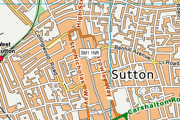 SM1 1NR map - OS VectorMap District (Ordnance Survey)