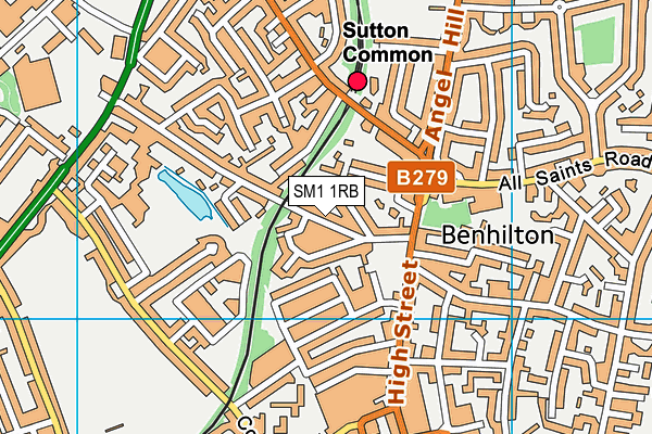 SM1 1RB map - OS VectorMap District (Ordnance Survey)