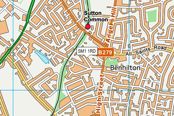 SM1 1RD map - OS VectorMap District (Ordnance Survey)