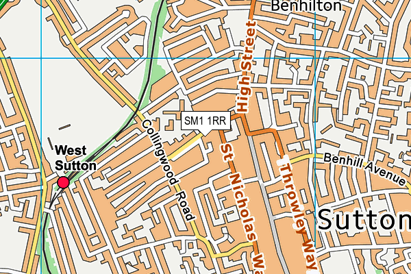 SM1 1RR map - OS VectorMap District (Ordnance Survey)