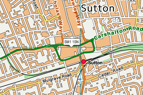 SM1 1SN map - OS VectorMap District (Ordnance Survey)