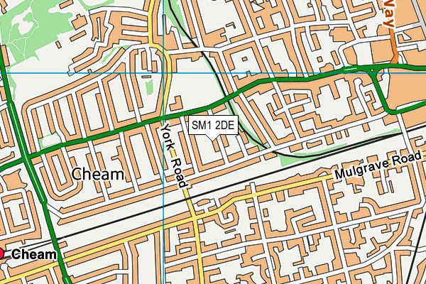 SM1 2DE map - OS VectorMap District (Ordnance Survey)