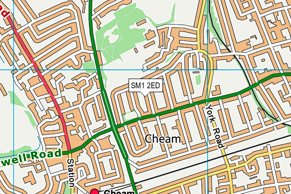 SM1 2ED map - OS VectorMap District (Ordnance Survey)