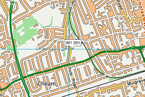 Welcome Gym (Sutton) map (SM1 2EH) - OS VectorMap District (Ordnance Survey)