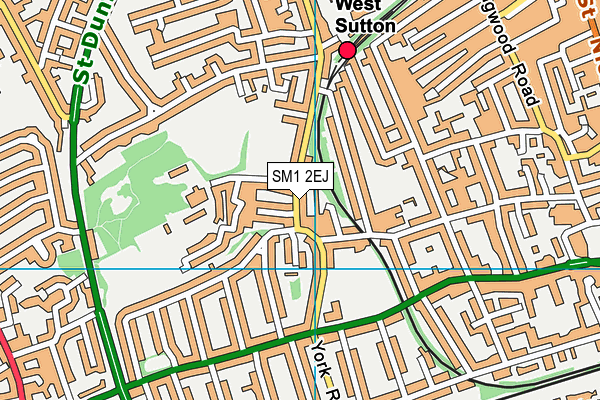 SM1 2EJ map - OS VectorMap District (Ordnance Survey)