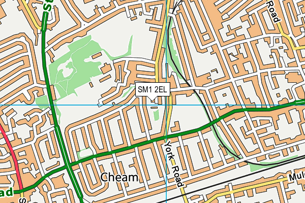 SM1 2EL map - OS VectorMap District (Ordnance Survey)