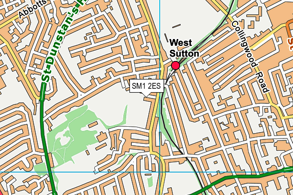 SM1 2ES map - OS VectorMap District (Ordnance Survey)
