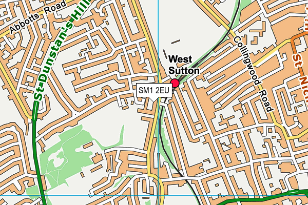 SM1 2EU map - OS VectorMap District (Ordnance Survey)