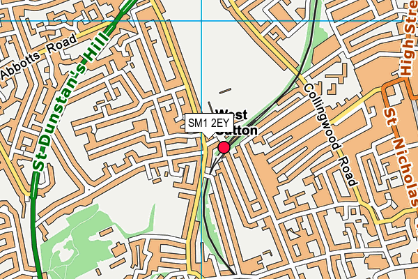 SM1 2EY map - OS VectorMap District (Ordnance Survey)