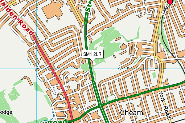 SM1 2LR map - OS VectorMap District (Ordnance Survey)