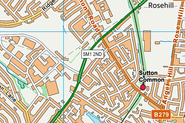 SM1 2ND map - OS VectorMap District (Ordnance Survey)