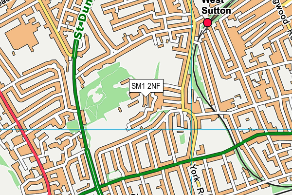 SM1 2NF map - OS VectorMap District (Ordnance Survey)