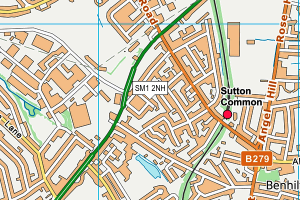 SM1 2NH map - OS VectorMap District (Ordnance Survey)