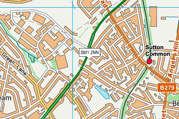 SM1 2NN map - OS VectorMap District (Ordnance Survey)