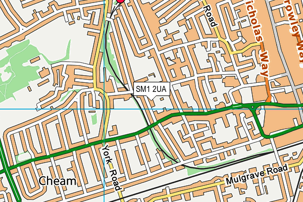 SM1 2UA map - OS VectorMap District (Ordnance Survey)