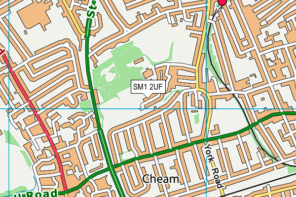 SM1 2UF map - OS VectorMap District (Ordnance Survey)