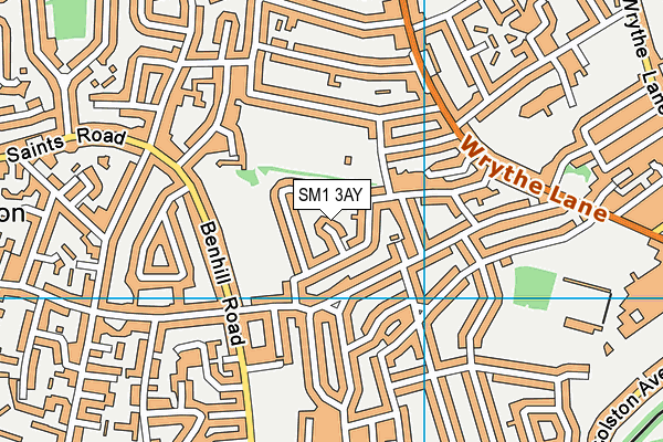 SM1 3AY map - OS VectorMap District (Ordnance Survey)